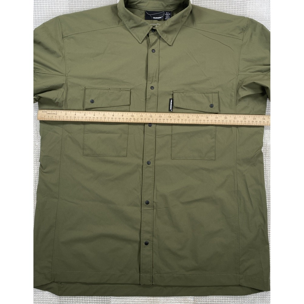 Truewerk Cloud Shirt Long Sleeve Green Snap Buttons Lightweight Men's X Length - Picture 3 of 7